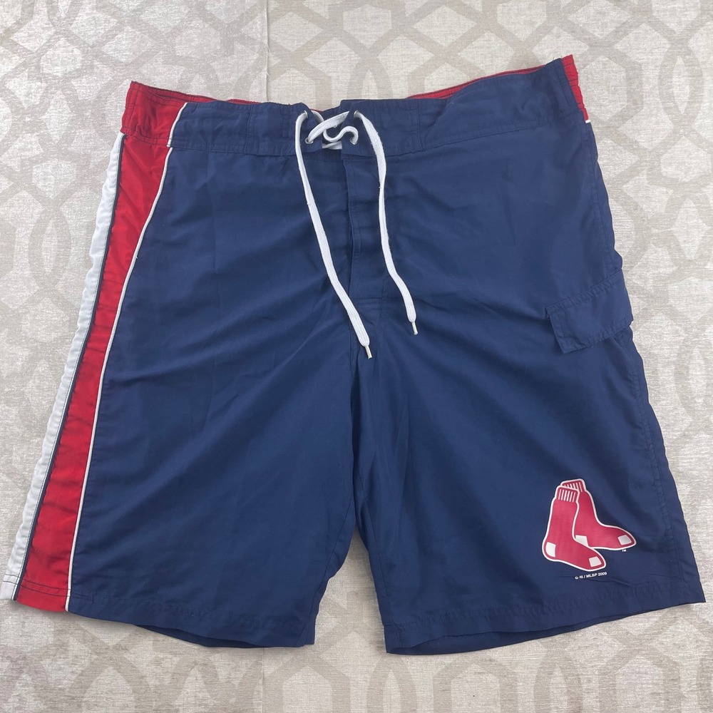 G-III Sports Boston Red Sox Mens XL Swim‎ Trunks Board Shorts Navy Blue Red MLB